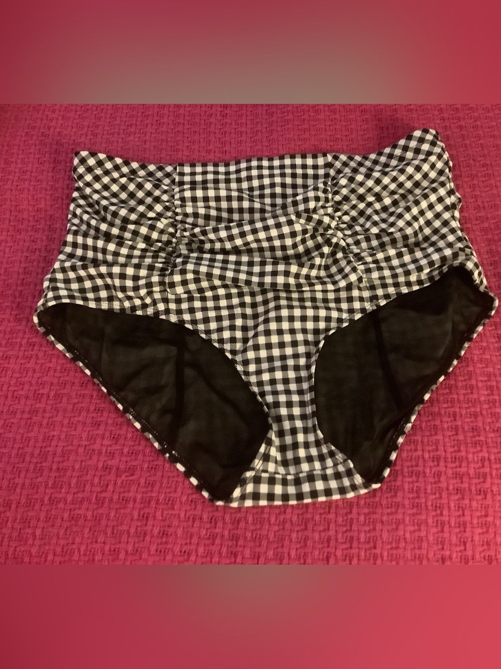 Black & White Gingham High-Waist Bottoms